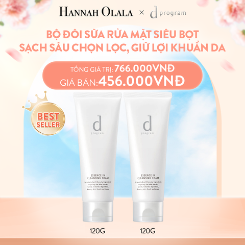  A241_DEAL 3: BỘ SỮA RỬA MẶT TẠO BỌT DƯỠNG DA DPROGRAM ESSENCE IN CLEANSING FOAM 120G X2 