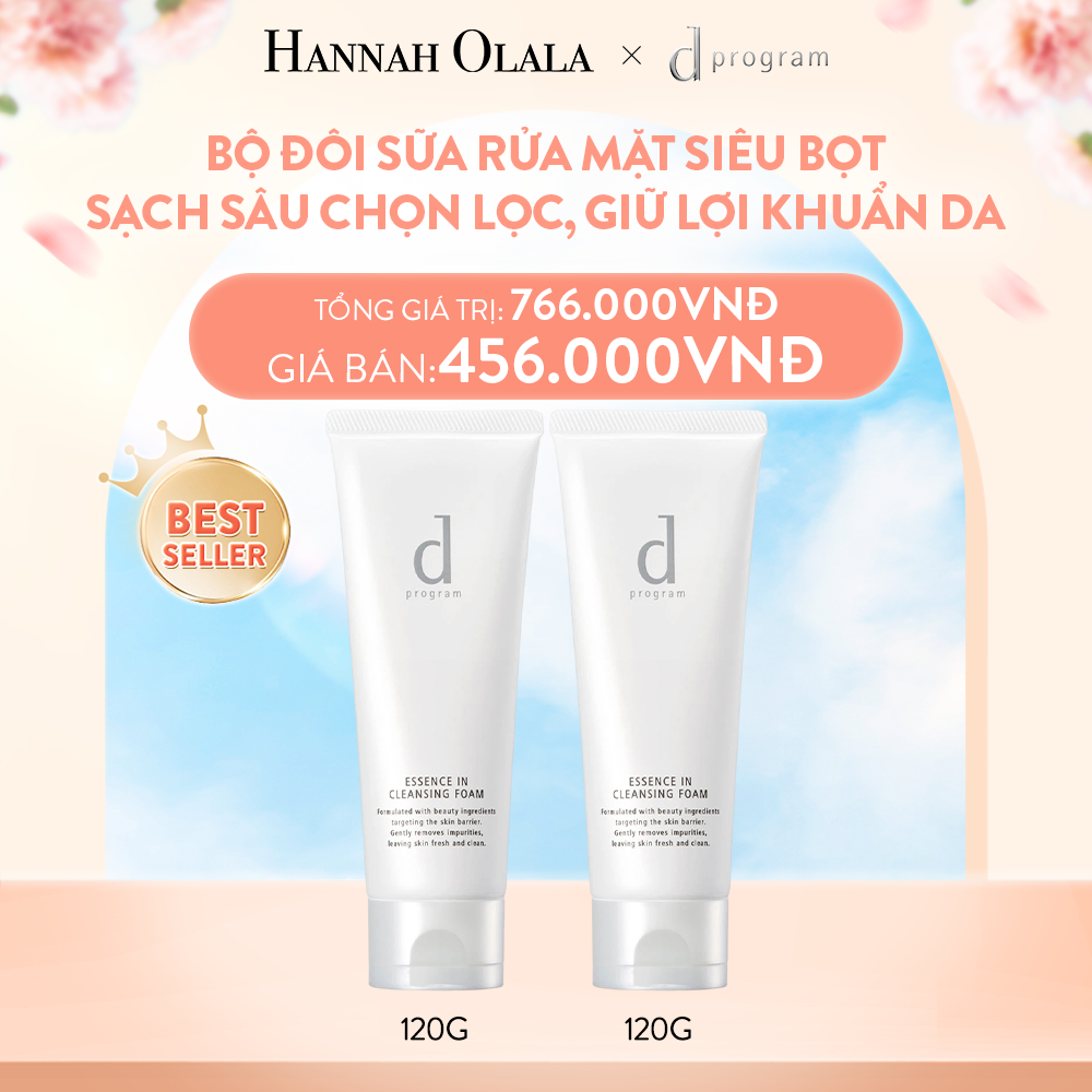 A241_DEAL 3: BỘ SỮA RỬA MẶT TẠO BỌT DƯỠNG DA DPROGRAM ESSENCE IN CLEANSING FOAM 120G X2 