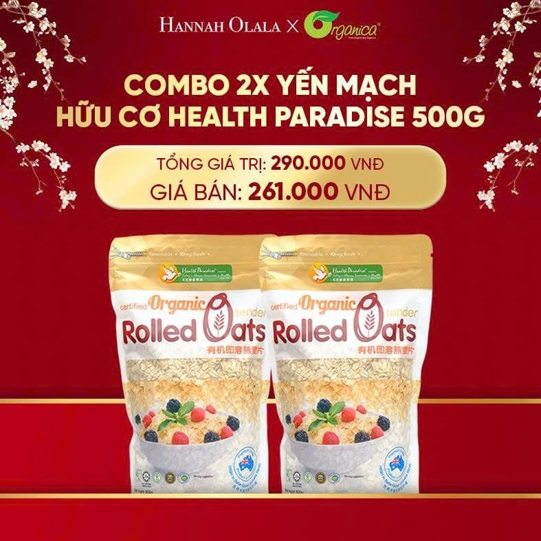  DEAL 15: COMBO 2 X YẾN MẠCH HỮU CƠ HEALTH PARADISE 500G 