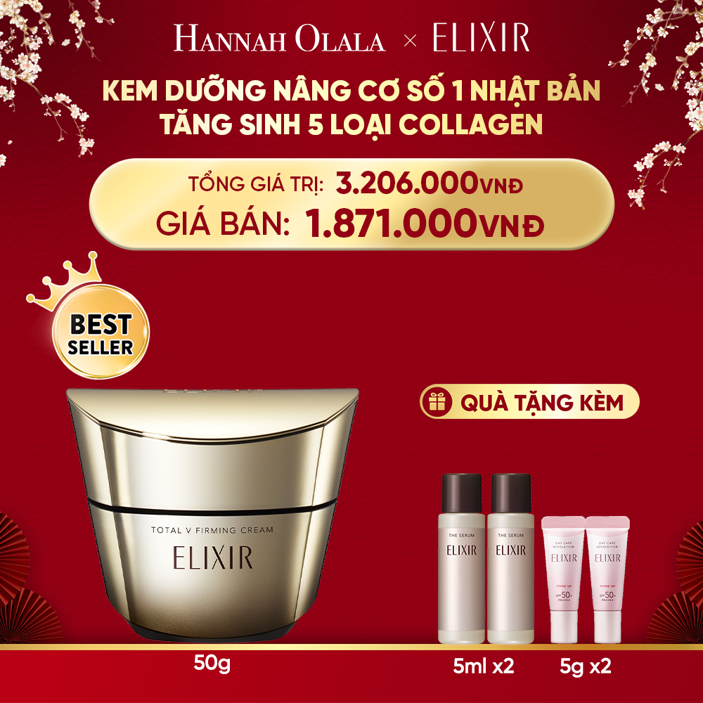  A262_DEAL 15: KEM DƯỠNG CẢI THIỆN CHẢY XỆ NGĂN NGỪA LÃO HÓA ELIXIR TOTAL V FIRMING CREAM 50G 