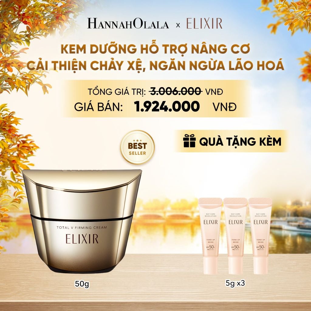  KEM DƯỠNG CẢI THIỆN CHẢY XỆ NGĂN NGỪA LÃO HÓA ELIXIR TOTAL V FIRMING CREAM 50G - DEAL15 - E137 