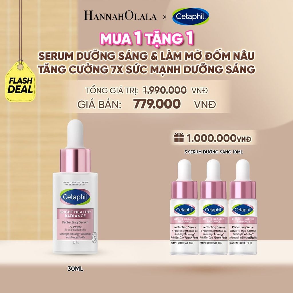  TINH CHẤT LÀM SÁNG DỊU LÀNH CHO DA NHẠY CẢM CETAPHIL BRIGHT HEALTHY RADIANCE SERUM 30ML DEAL 15: - A1194 