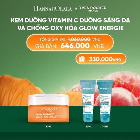  KEM DƯỠNG VITAMIN C DƯỠNG SÁNG DA VÀ CHỐNG OXY HÓA GLOW ENERGIE TẶNG MINI GEL TẨY TRANG + GEL RỬA MẶT 
