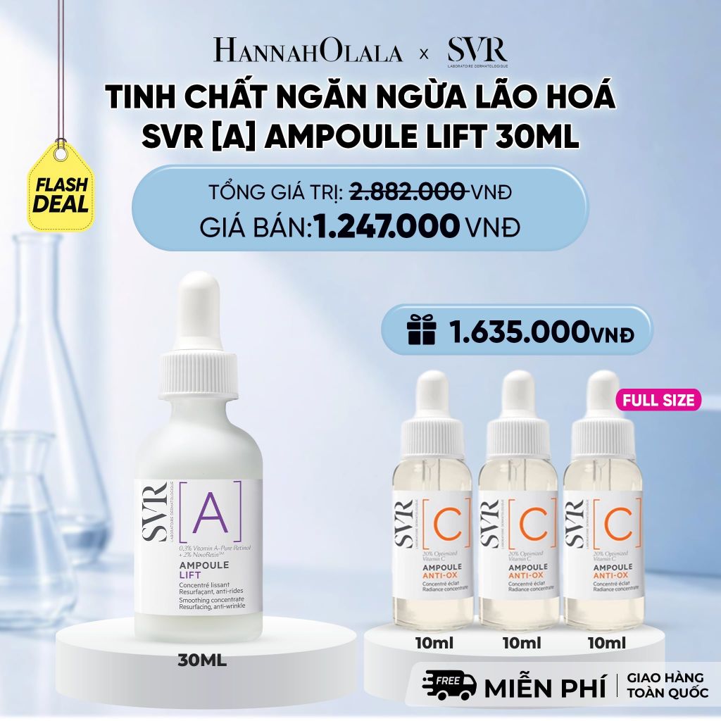  [MUA 1 TẶNG 1] TINH CHẤT NGĂN NGỪA LÃO HOÁ, DƯỠNG DA MỀM MỊN SVR [A] AMPOULE LIFT 30ML - DEAL 15 