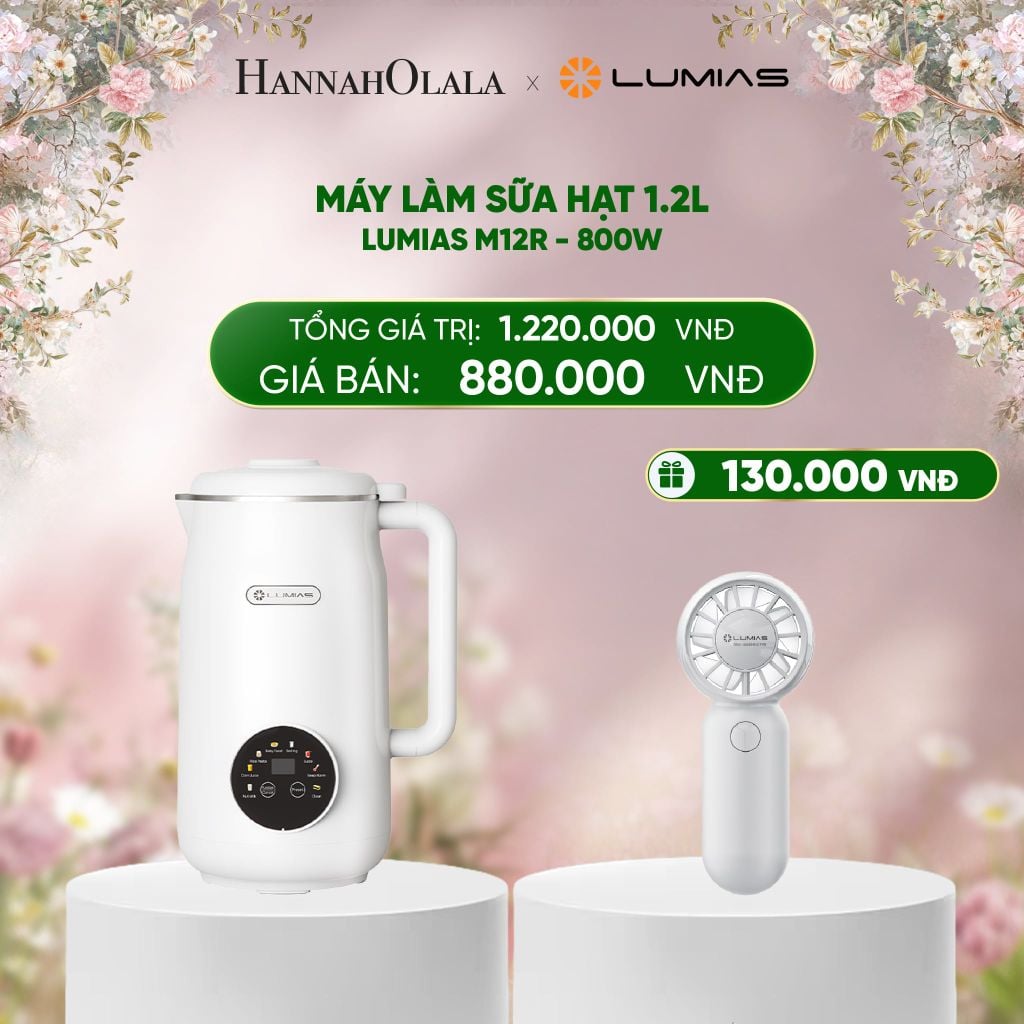  DEAL 16: MÁY LÀM SỮA HẠT 1.2L LUMIAS M12R - 800W 