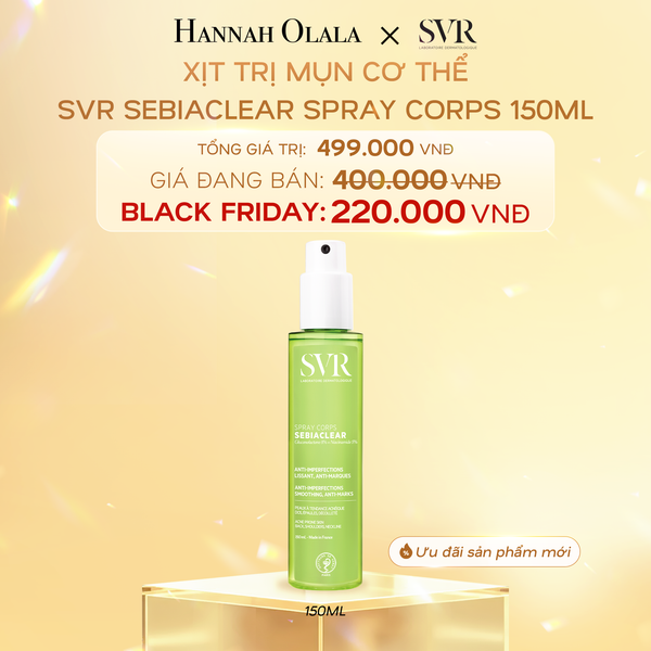  C1478_DEAL 16: XỊT DƯỠNG DA MỜ THÂM VÀ GIẢM MỤN SVR SEBIACLEAR SPRAY CORPS 150ML 