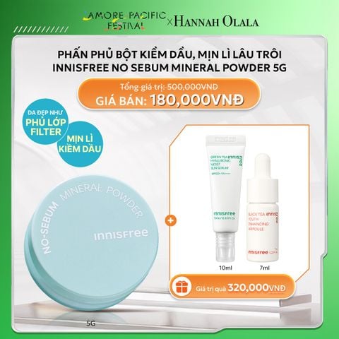  DEAL 16: PHẤN PHỦ BỘT KIỀM DẦU, MỊN LÌ LÂU TRÔI INNISFREE NO SEBUM MINERAL POWDER 5G 