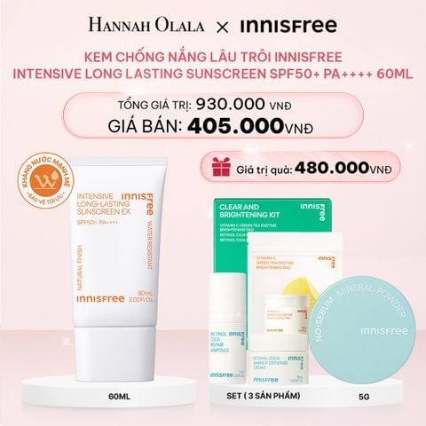  E137_DEAL 22: KEM CHỐNG NẮNG LÂU TRÔI INNISFREE INTENSIVE LONG LASTING SUNSCREEN SPF50+ PA++++ 60ML 