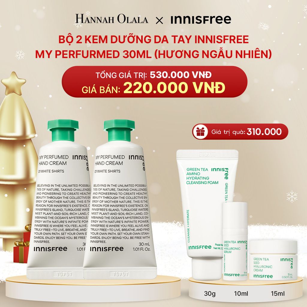  DEAL 16: BỘ 2 KEM DƯỠNG DA TAY INNISFREE MY PERFURMED 30ML (HƯƠNG NGẪU NHIÊN) 