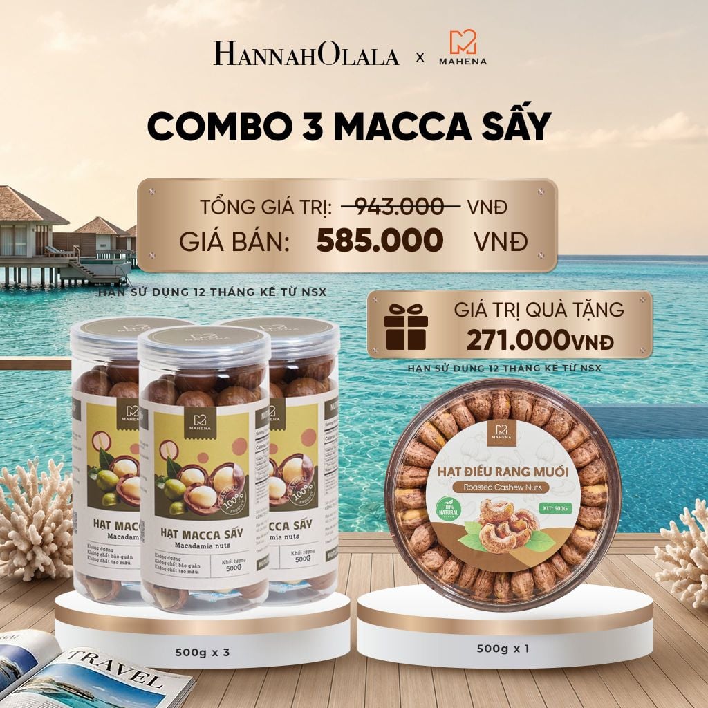  DEAL 16: COMBO 3 MACCA TẶNG ĐIỀU XẾP HOA 500G_ D417 