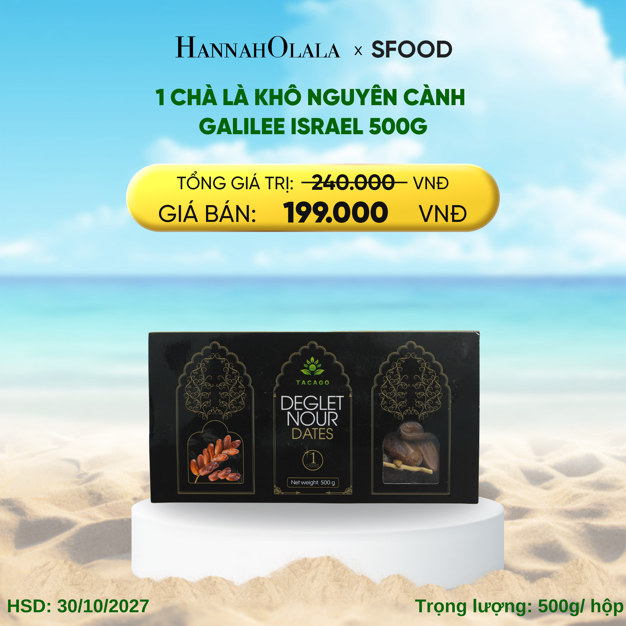 A502_deal 16: 1 chà là khô nguyên cành galilee israel 500g