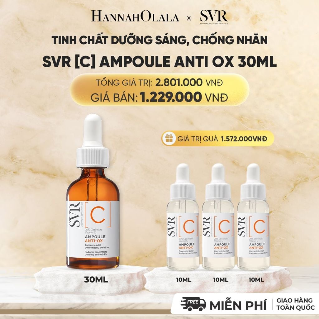  [FLASHSALE] TINH CHẤT DƯỠNG SÁNG, CHỐNG NHĂN SVR [C] AMPOULE ANTI OX 30ML - DEAL 16 