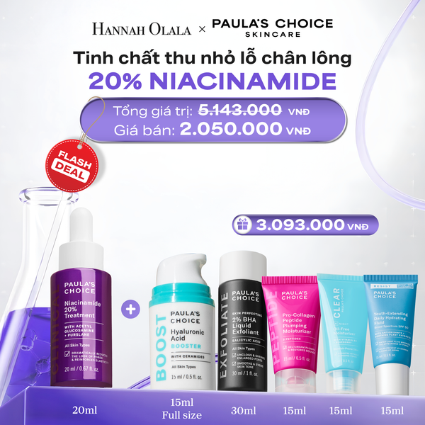  DEAL 16: [FLASHDEAL] TINH CHẤT SE KHÍT LỖ CHÂN LÔNG VÀ LÀM MỜ THÂM MỤN NIACINAMIDE 20% 20ML 