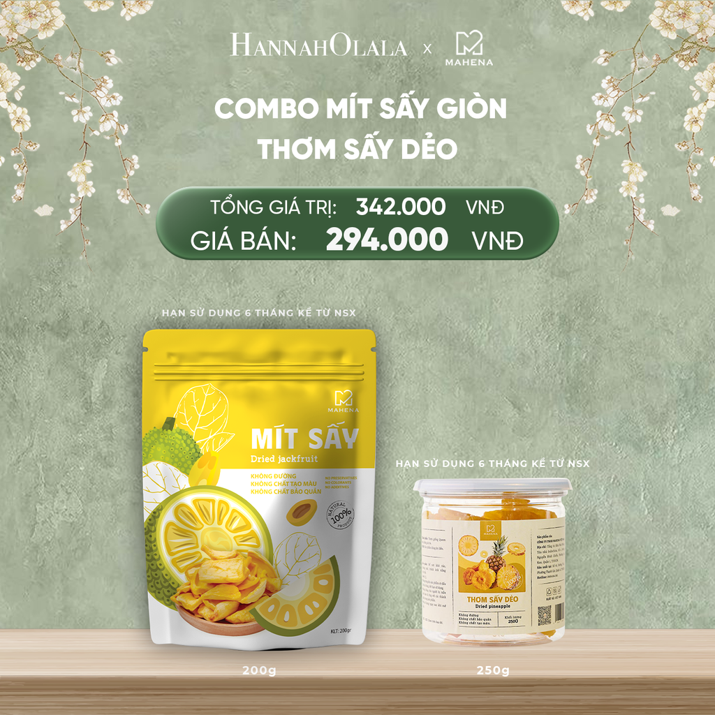  DEAL 16: MÍT SẤY GIÒN 200G + HẠT MACCA SẤY 500G 