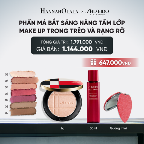  PHẤN MÁ ĐA NĂNG KẾT HỢP CÔNG NGHỆ DƯỠNG DA ĐỘC QUYỀN SHISEIDO COLOR + GLOW ENHANCER - DEAL 16 