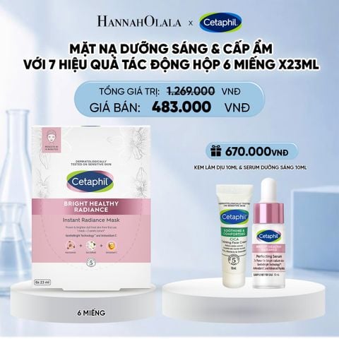  HỘP 6 MẶT NẠ LÀM SÁNG DỊU LÀNH CHO DA NHẠY CẢM CETAPHIL BRIGHT HEALTHY RADIANCE FACE MASK DEAL 16: 