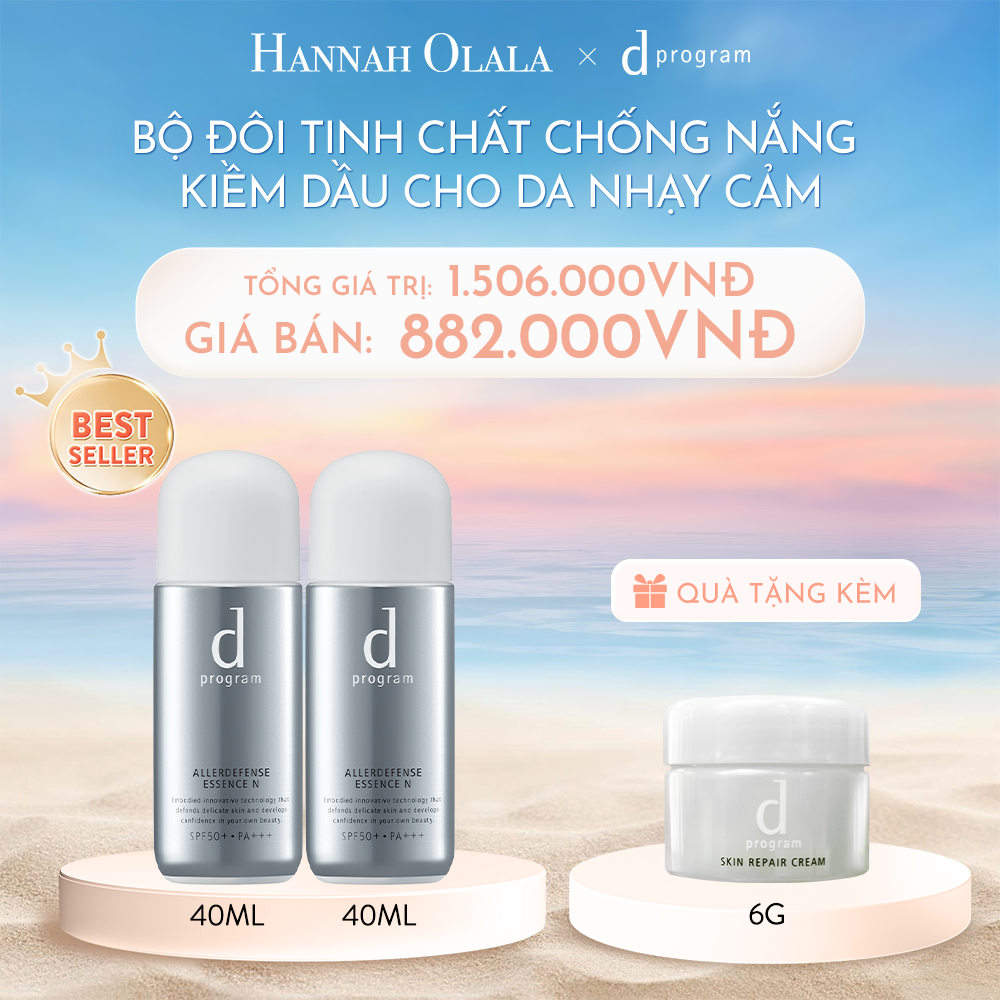  C385_DEAL 2: BỘ ĐÔI TINH CHẤT CHỐNG NẮNG KIỀM DẦU AN TOÀN CHO DA NHẠY CẢM D PROGRAM ALLERDEFENSE ESSENSE 40ML 