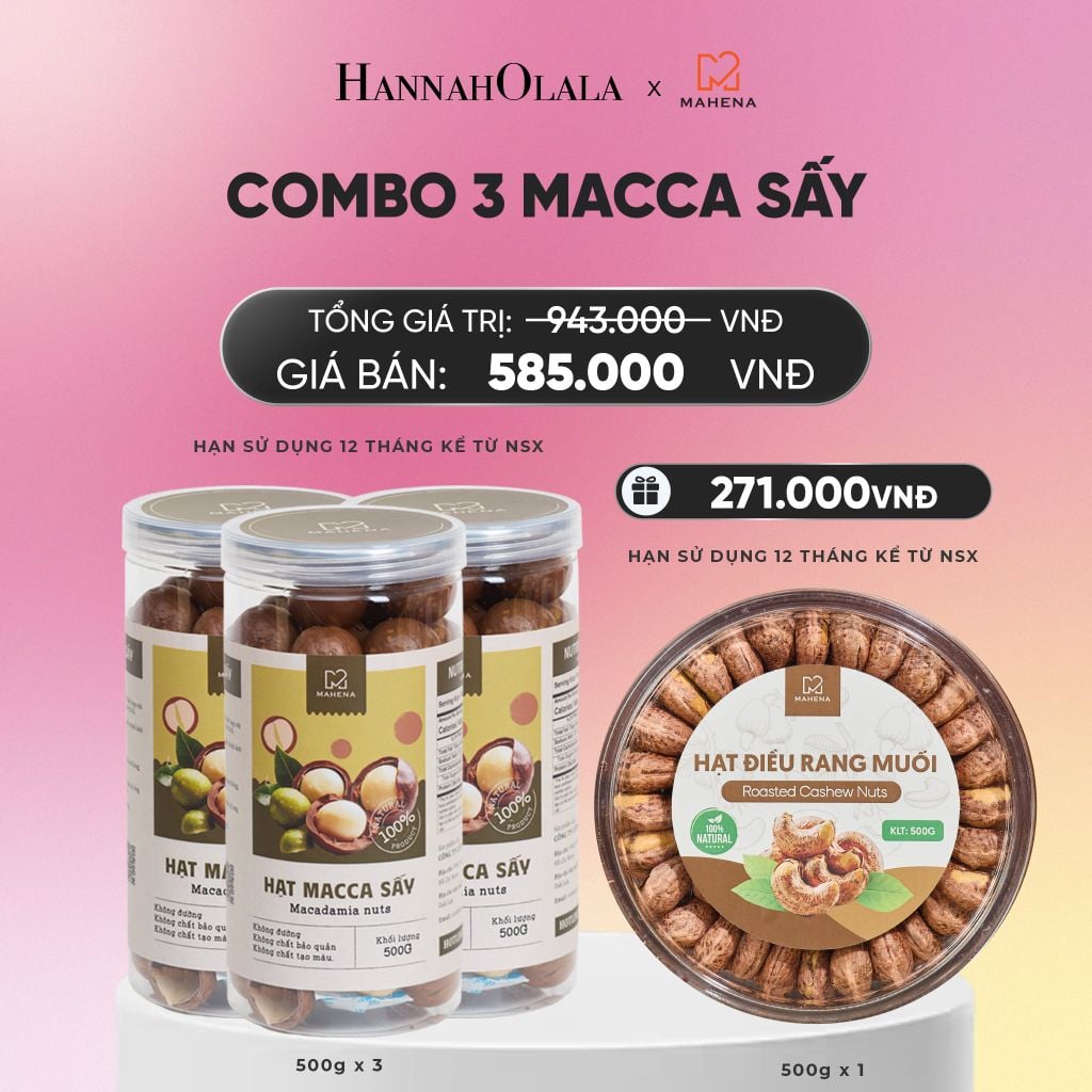  DEAL 16: COMBO 3 MACCA TẶNG ĐIỀU XẾP HOA 500G_A1173 