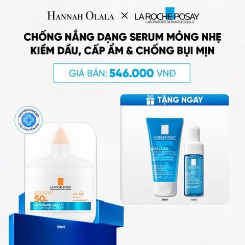  CHỐNG NẮNG DẠNG SERUM MỎNG NHẸ KIỀM DẦU 16H, CẤP ẨM 24H & CHỐNG BỤI MỊN LA ROCHE-POSAY ANTHELIOS UVAIR SPF50+ 50ML - B66 