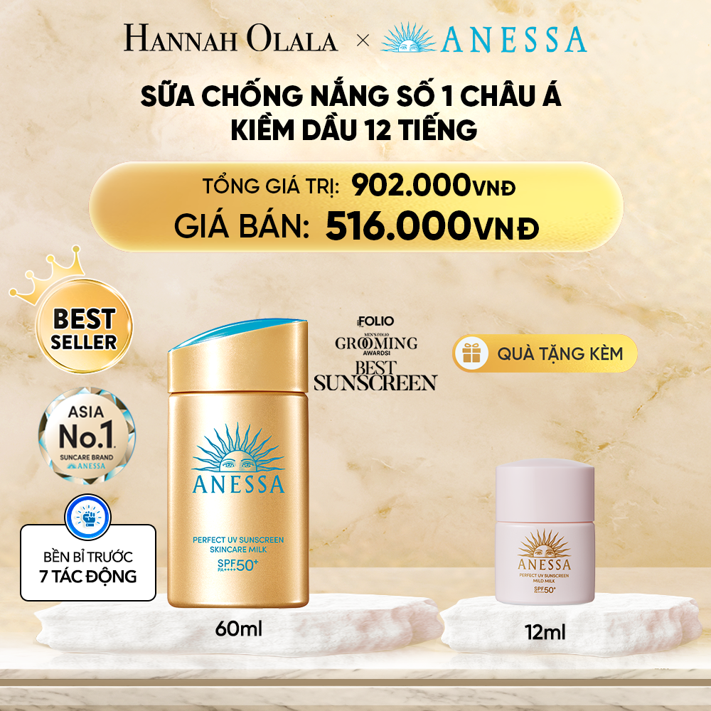  DEAL 16: SỮA CHỐNG NẮNG DƯỠNG DA KIỀM DẦU BẢO VỆ HOÀN HẢO ANESSA GOLD MILK SPF50+ PA++++ 60ML 