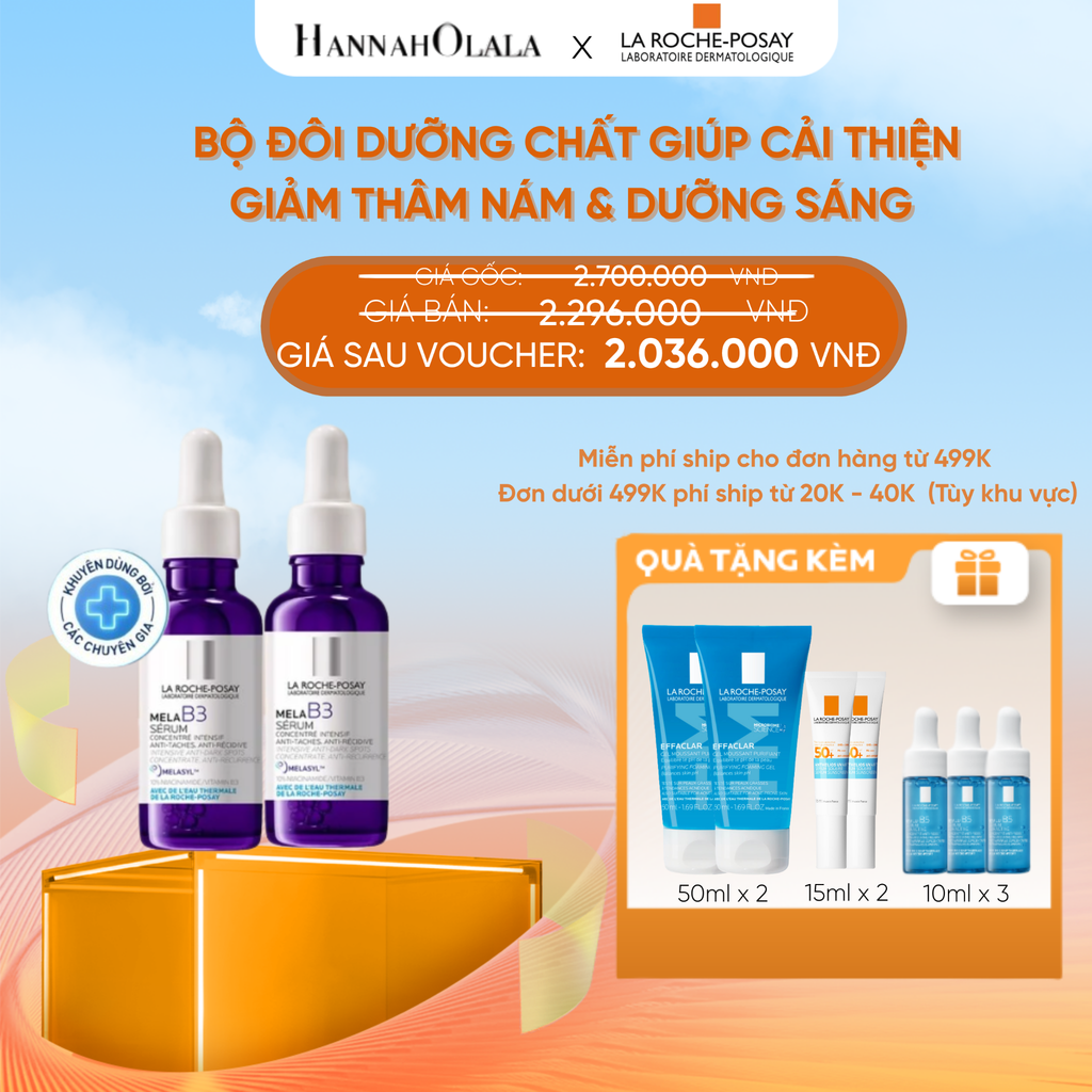  FD DEAL 16: BỘ ĐÔI DƯỠNG CHẤT GIÚP CẢI THIỆN GIẢM THÂM NÁM & DƯỠNG SÁNG TOÀN DIỆN MELA B3 SERUM 30ML 