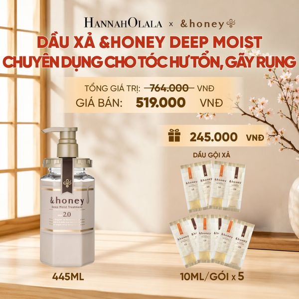  [NEW] DẦU XẢ &HONEY DEEP MOIST CẤP ẨM CHUYÊN SÂU CHUYÊN DỤNG CHO TÓC HƯ TỔN, GÃY RỤNG - B100 