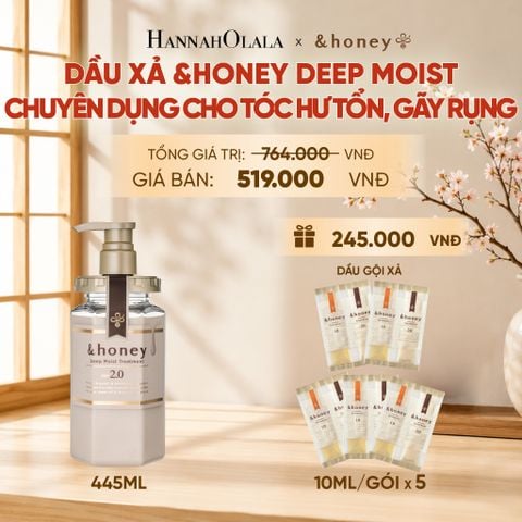  MỚI - DẦU XẢ &HONEY DEEP MOIST CẤP ẨM CHUYÊN SÂU CHUYÊN DỤNG CHO TÓC HƯ TỔN, GÃY RỤNG 
