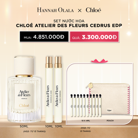  DEAL 16: SET NƯỚC HOA CHLOÉ ATELIER DES FLEURS CEDRUS EDP 50ML + 10 ML + 10ML 