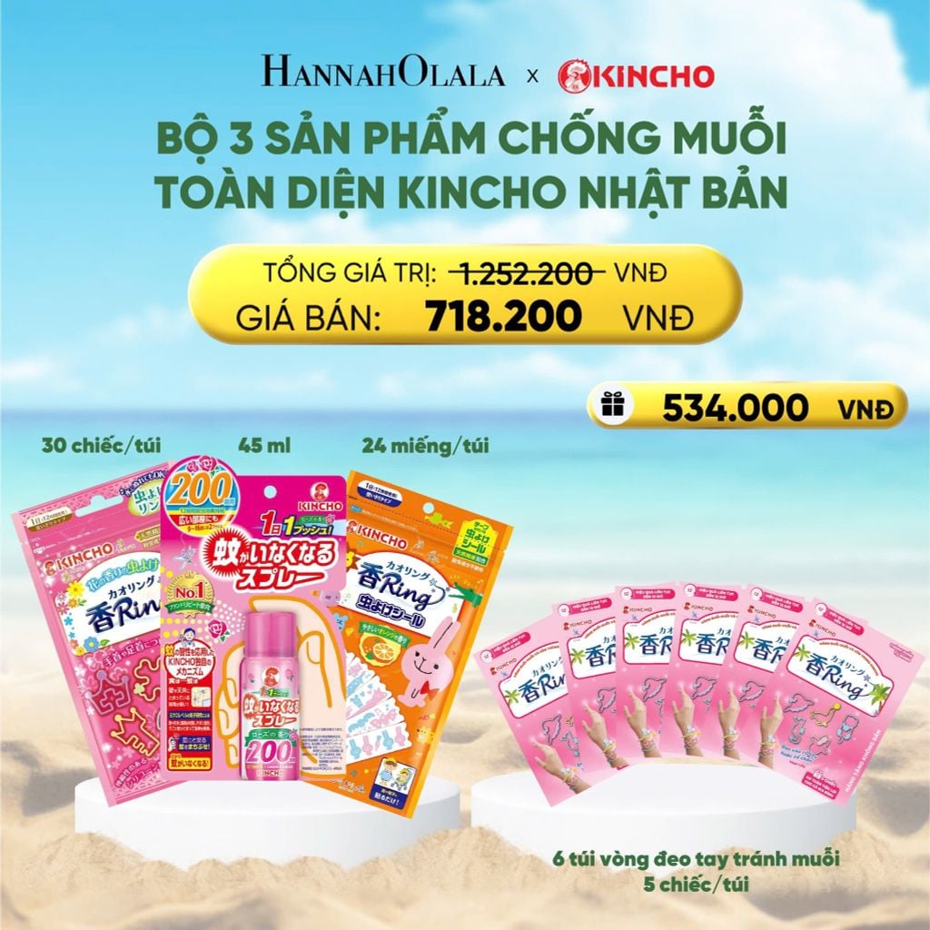  [FLASH DEAL 17]: BỘ 3 SẢN PHẨM CHỐNG MUỖI TOÀN DIỆN KINCHO NHẬT BẢN 
