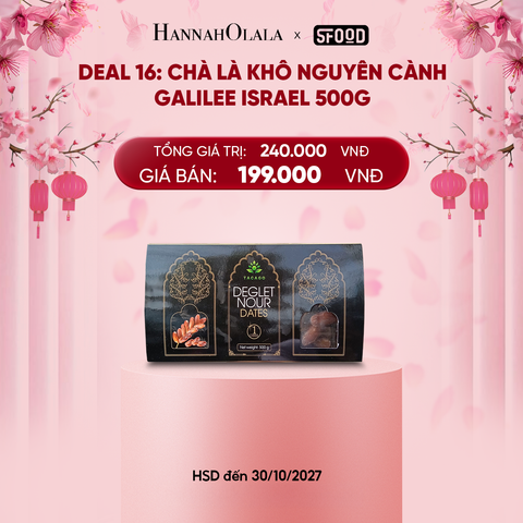  DEAL 16: 1 CHÀ LÀ KHÔ NGUYÊN CÀNH GALILEE ISRAEL 500G 