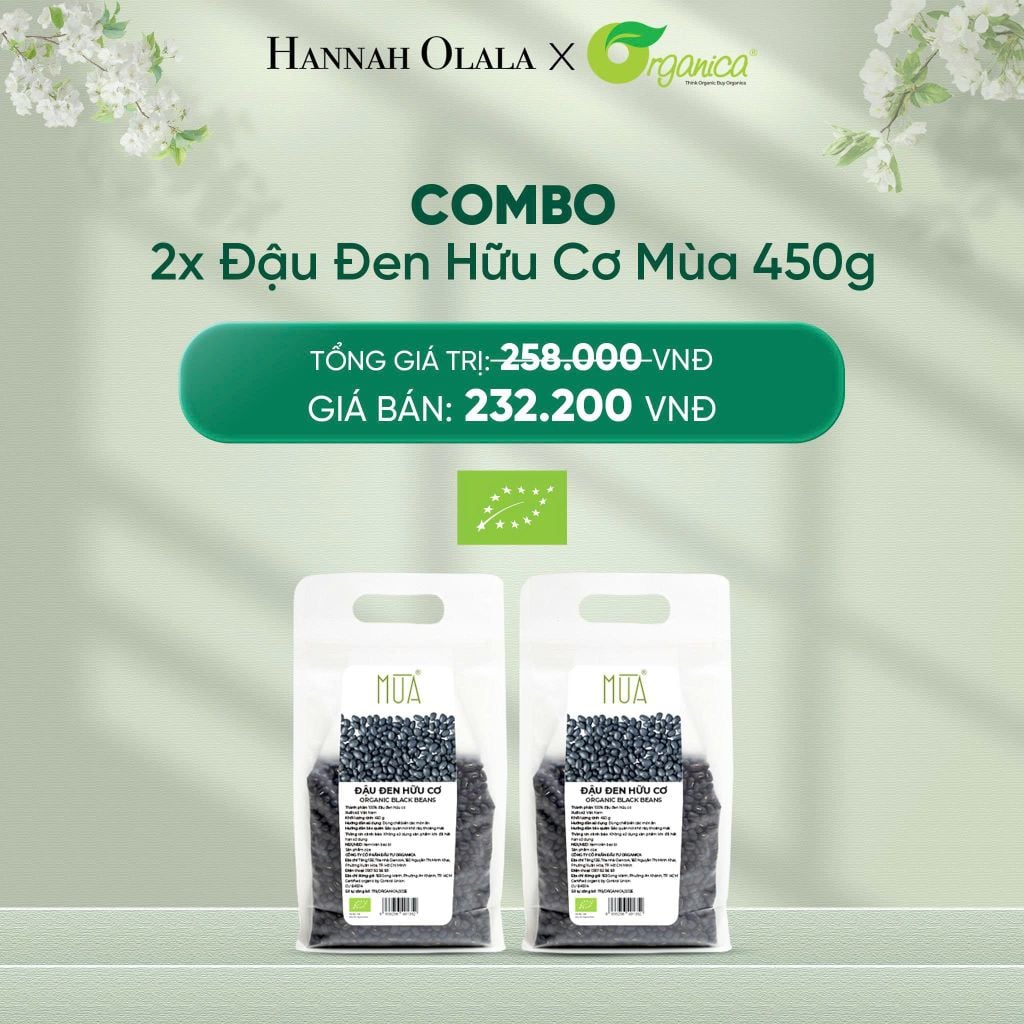  DEAL 16: COMBO 2 X ĐẬU ĐEN HỮU CƠ MÙA 450G 