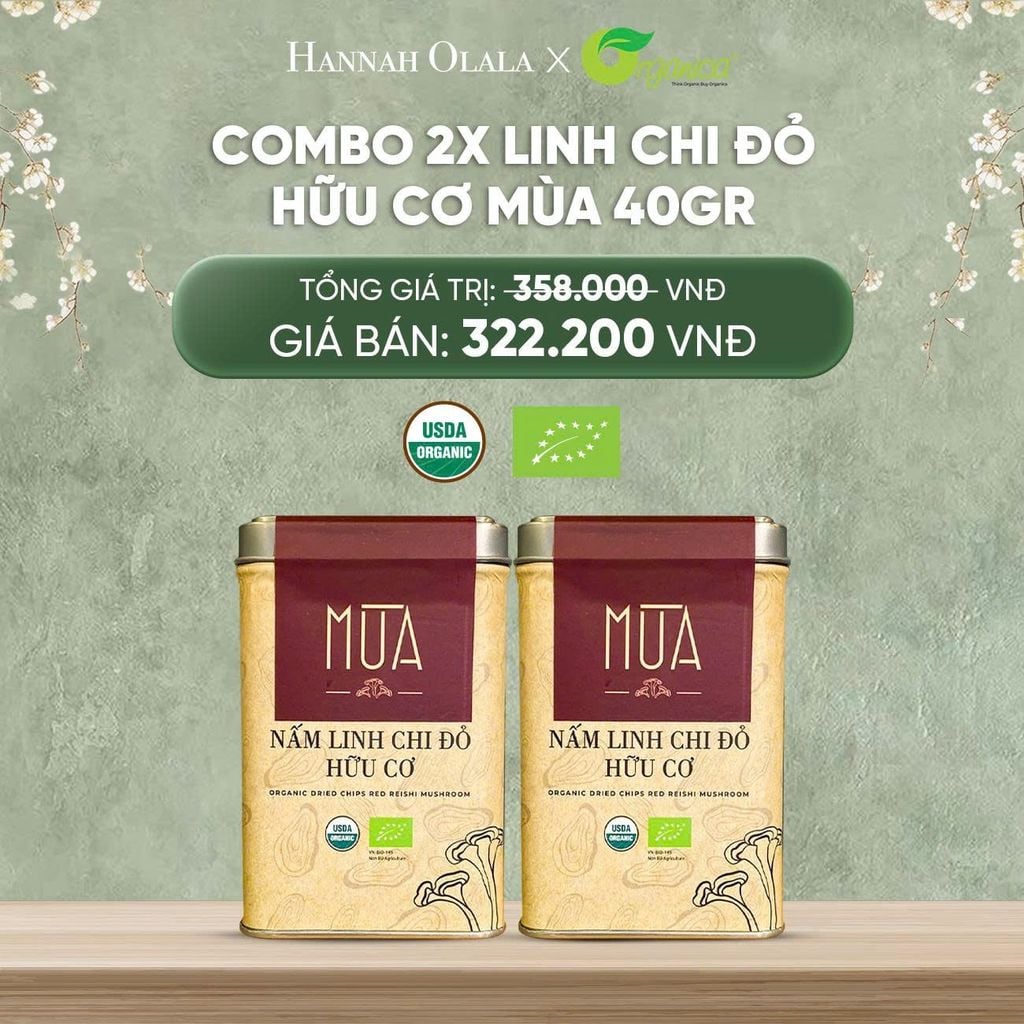  DEAL 16: COMBO 2X LINH CHI ĐỎ HỮU CƠ MÙA 40GR 