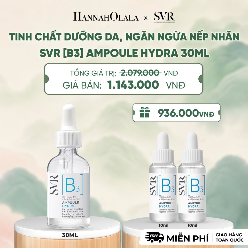  TINH CHẤT DƯỠNG DA, NGĂN NGỪA NẾP NHĂN, PHỤC HỒI DA VÀ DƯỠNG ẨM CHO DA SVR [B3] AMPOULE HYDRA 30ML - DEAL 16 - A1335 