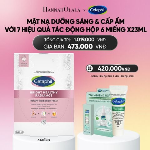  DEAL 16: HỘP 6 MẶT NẠ LÀM SÁNG DỊU LÀNH CHO DA NHẠY CẢM CETAPHIL BRIGHT HEALTHY RADIANCE FACE MASK_A1939 