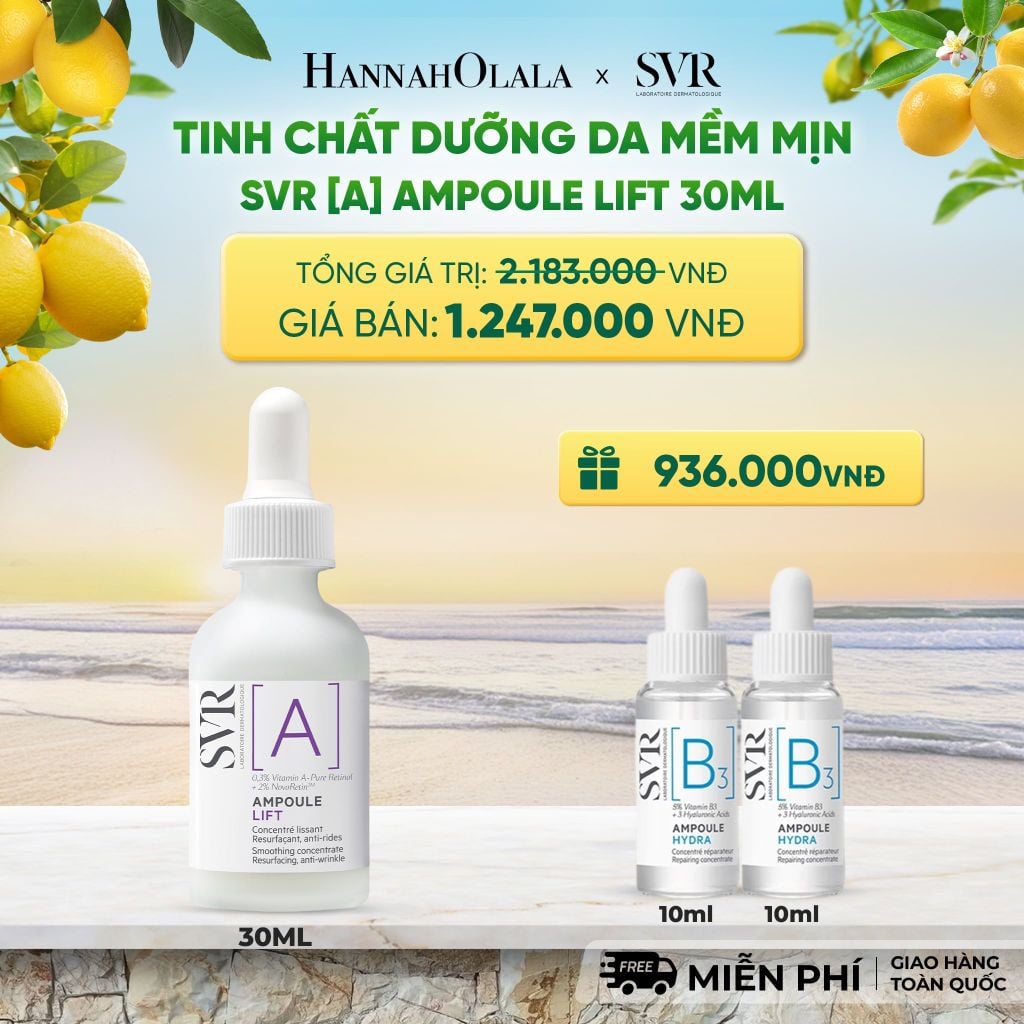  TINH CHẤT NGĂN NGỪA LÃO HOÁ, DƯỠNG DA MỀM MỊN SVR [A] AMPOULE LIFT 30ML - DEAL 16 