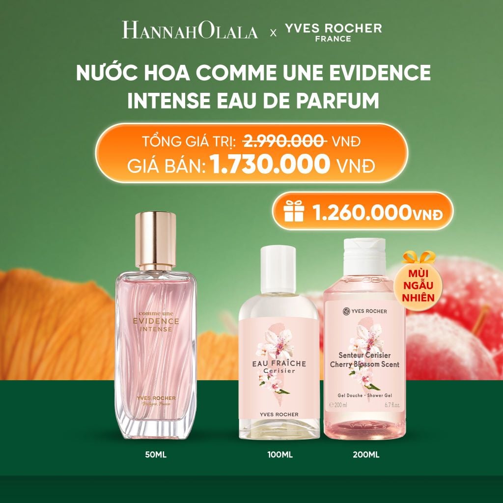  NƯỚC HOA COMME UNE EVIDENCE INTENSE EAU DE PARFUM TẶNG NƯỚC HOA 100ML + SỮA TẮM NƯỚC HOA 200ML MÙI NGẪU NHIÊN 