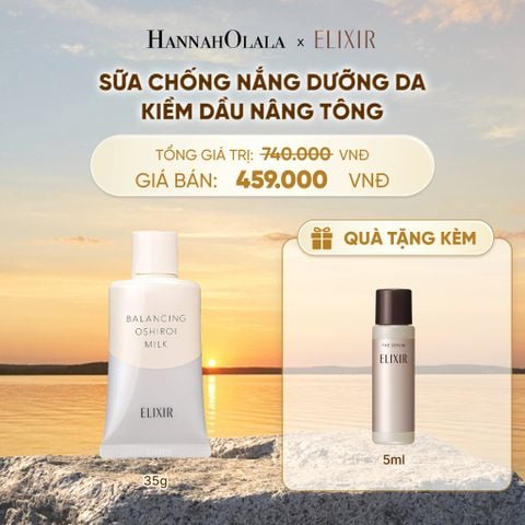  SỮA CHỐNG NẮNG DƯỠNG DA NÂNG TÔNG KIỀM DẦU ELIXIR REFLET BALANCING OSHIROI MILK C 35G - DEAL 26 - B551 