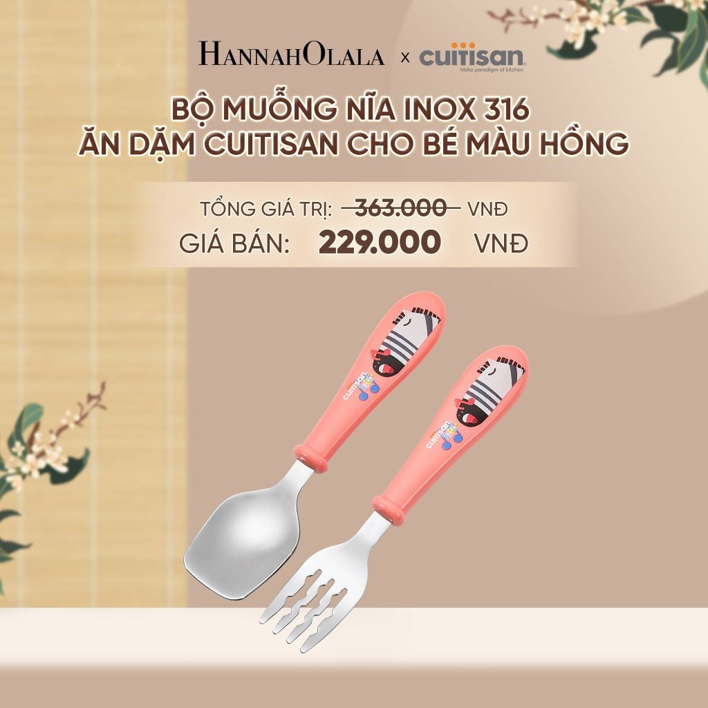  BỘ MUỖNG NĨA INOX ĂN DẶM CUITISAN CHO BÉ - DEAL 17 - A1941 