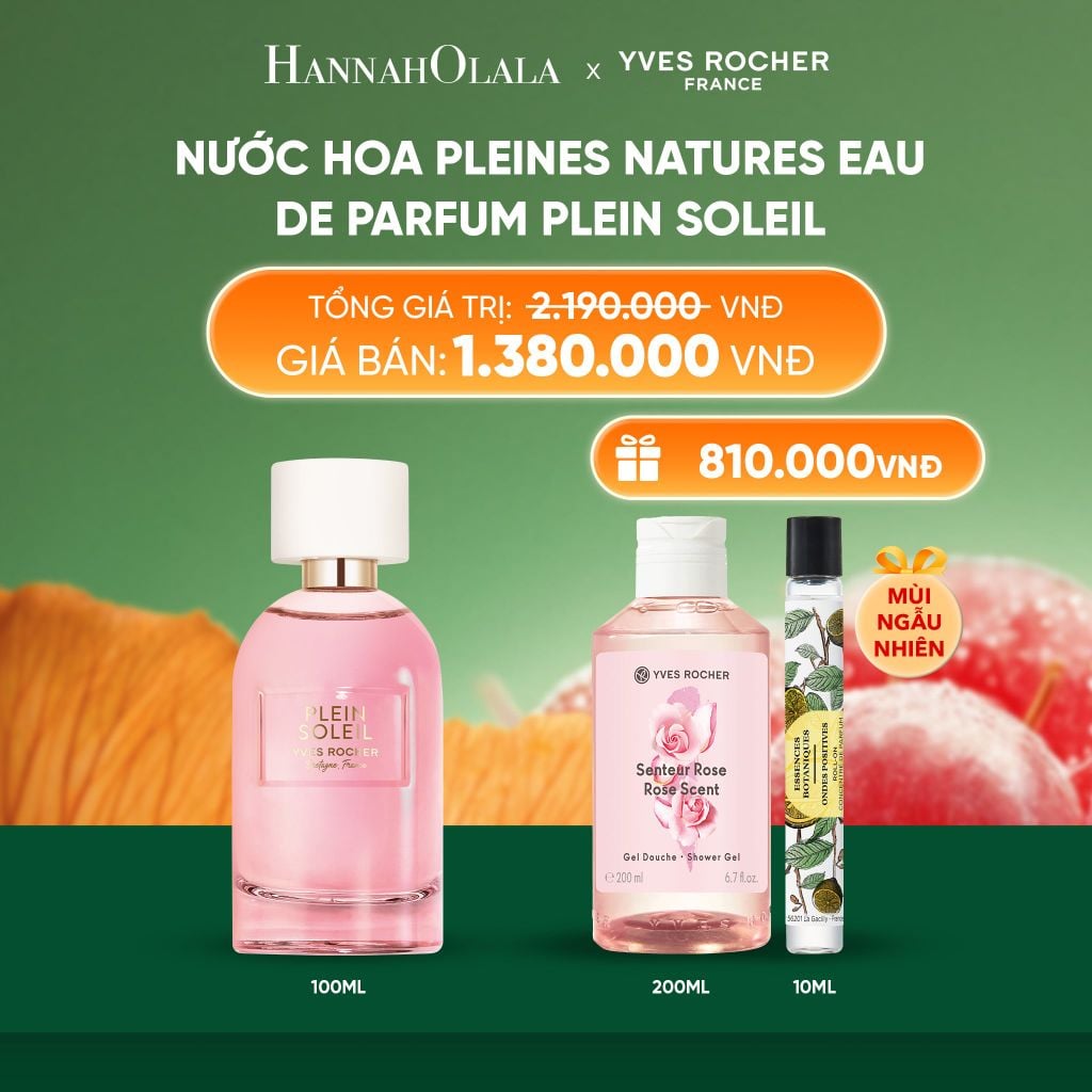 NƯỚC HOA PLEINES NATURES EAU DE PARFUM PLEIN SOLEIL TẶNG NƯỚC HOA LĂN + SỮA TẮM NƯỚC HOA 200ML MÙI NGẪU NHIÊN 