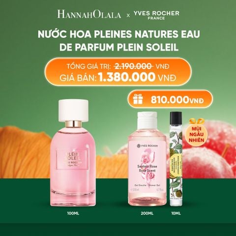  NƯỚC HOA PLEINES NATURES EAU DE PARFUM PLEIN SOLEIL TẶNG NƯỚC HOA LĂN + SỮA TẮM NƯỚC HOA 200ML MÙI NGẪU NHIÊN 