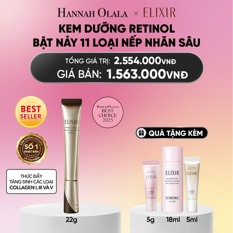  KEM DƯỠNG DA CẢI THIỆN 11 LOẠI NẾP NHĂN SÂU ELIXIR RETINOL POWER WRINKLE SMOOTHING CREAM 22G ( PHIÊN BẢN CẢI TIẾN MỚI) - DEAL 17_A1629 