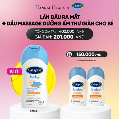  DEAL 17: DẦU MASSAGE DƯỠNG ẨM LÀM DỊU DA BÉ VỚI HOA CÚC CALENDULA HỮU CƠ CETAPHIL BABY MOISTURISING BABY OIL WITH ORGANIC CALENDULA 200ML_A1930 