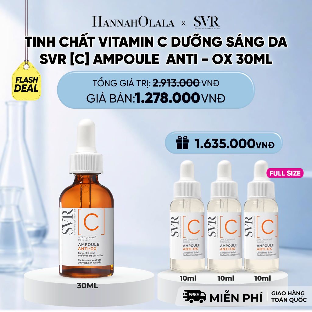  [MUA 1 TẶNG 1] TINH CHẤT VITAMIN C DƯỠNG SÁNG DA, CHỐNG NHĂN SVR [C] AMPOULE ANTI-OX 30ML - DEAL 17 