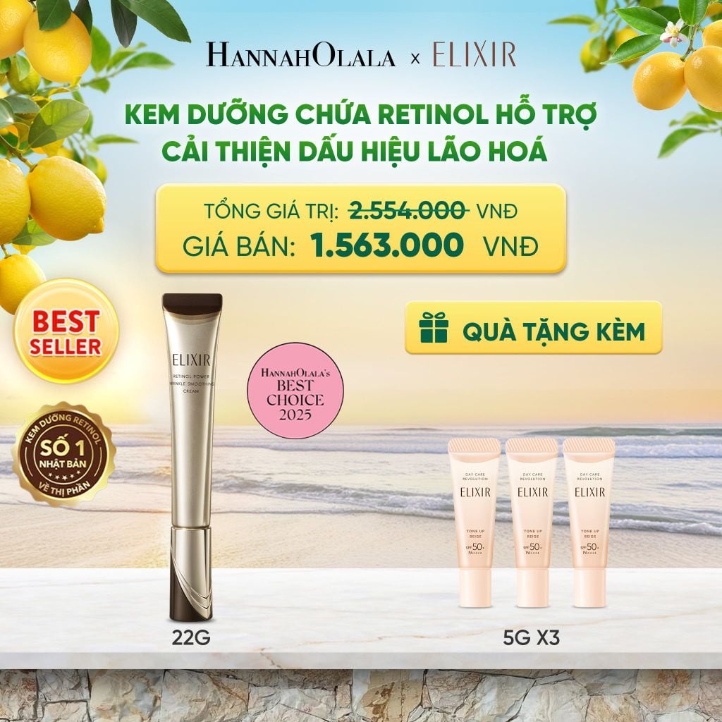  KEM DƯỠNG DA CẢI THIỆN 11 LOẠI NẾP NHĂN SÂU ELIXIR RETINOL POWER WRINKLE SMOOTHING CREAM 22G ( PHIÊN BẢN CẢI TIẾN MỚI) - DEAL 17 