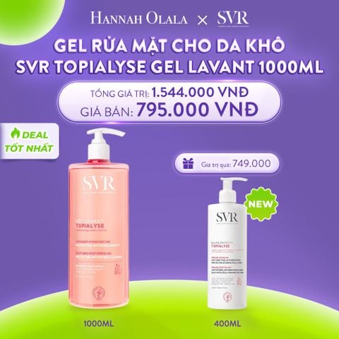  C17_DEAL 17: GEL LÀM SẠCH DỊU NHẸ DÀNH CHO DA NHẠY CẢM, DA KHÔ VÀ VIÊM DA CƠ ĐỊA SVR TOPIALYSE GEL LAVANT 1L 