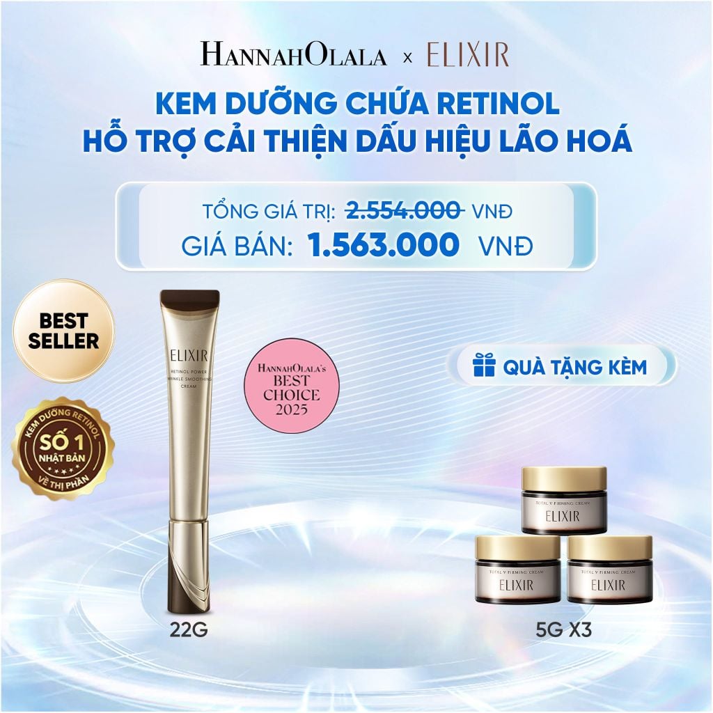  KEM DƯỠNG DA CẢI THIỆN 11 LOẠI NẾP NHĂN SÂU ELIXIR RETINOL POWER WRINKLE SMOOTHING CREAM 22G ( PHIÊN BẢN CẢI TIẾN MỚI) - DEAL 17 - C71 
