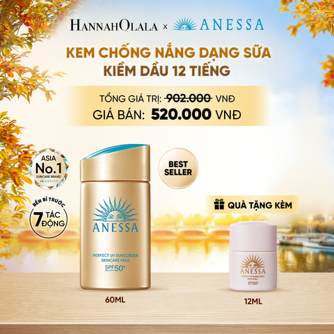  SỮA CHỐNG NẮNG DƯỠNG DA KIỀM DẦU BẢO VỆ HOÀN HẢO ANESSA GOLD MILK SPF50+ PA++++ 60ML - DEAL17 - E74 
