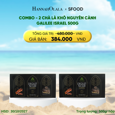  DEAL 17: COMBO - 2 CHÀ LÀ KHÔ NGUYÊN CÀNH GALILEE ISRAEL 500G 
