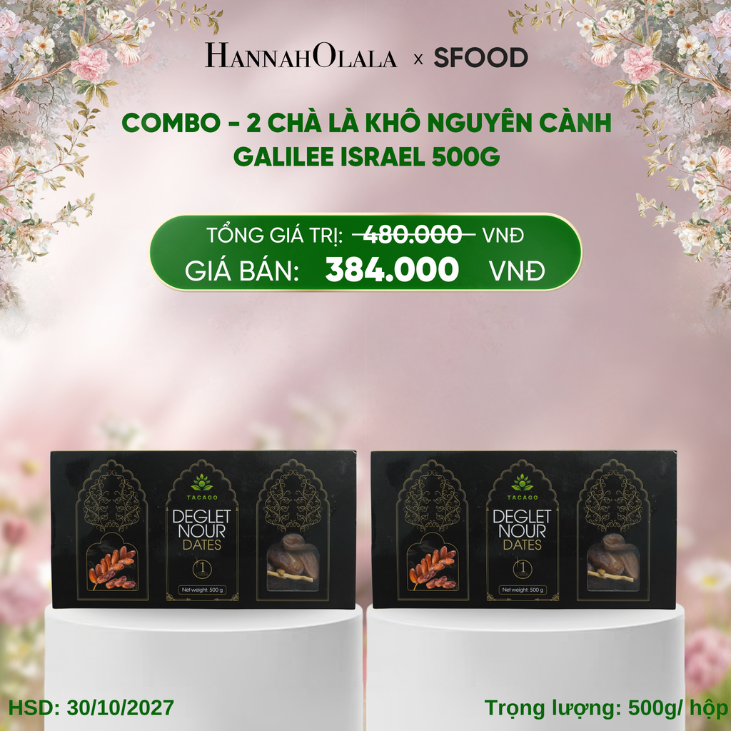  E444_DEAL 17: COMBO - 2 CHÀ LÀ KHÔ NGUYÊN CÀNH GALILEE ISRAEL 500G 