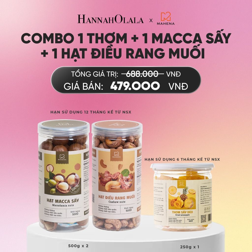  DEAL 17: COMBO 1 THƠM, 1 MACCA, 1 ĐIỀU HŨ 500G_A1174 